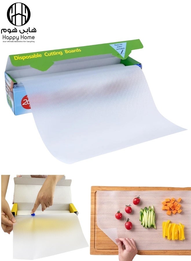 Happy Home Extra Large Disposable Plastic Cutting Board 3m × 45cm – Food-Safe, Transparent, Flexible Board for Kitchen, Outdoor Camping, BBQ, Travel, RV, and Picnics, with Built-In Easy Sliding Cutter for Quick Cutting, Food Prep, and Mess-Free Use - Image 1